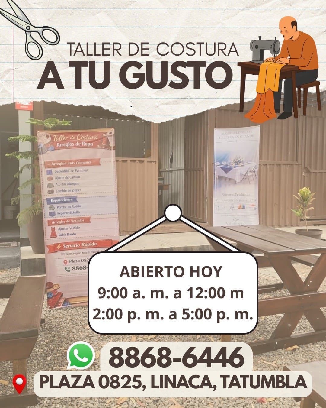 Menú de Taller de Costura A Tu Gusto — página 1 de 1