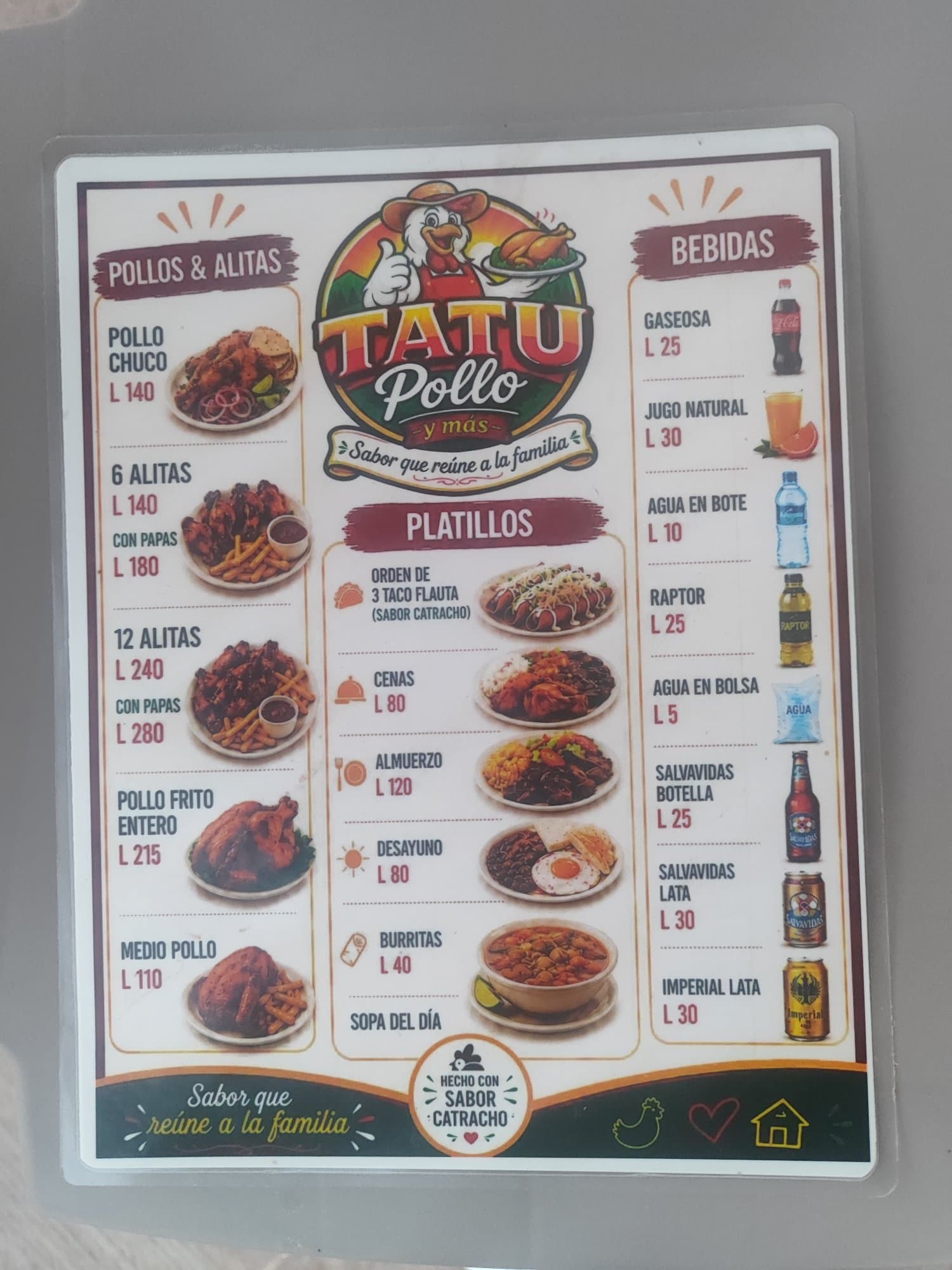 Menú de Tatu Pollos — página 1 de 3